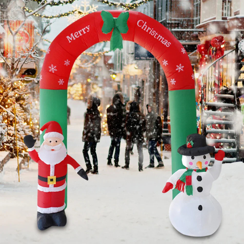 2.4M Christmas 2024 Inflatable Arch with LED Lights