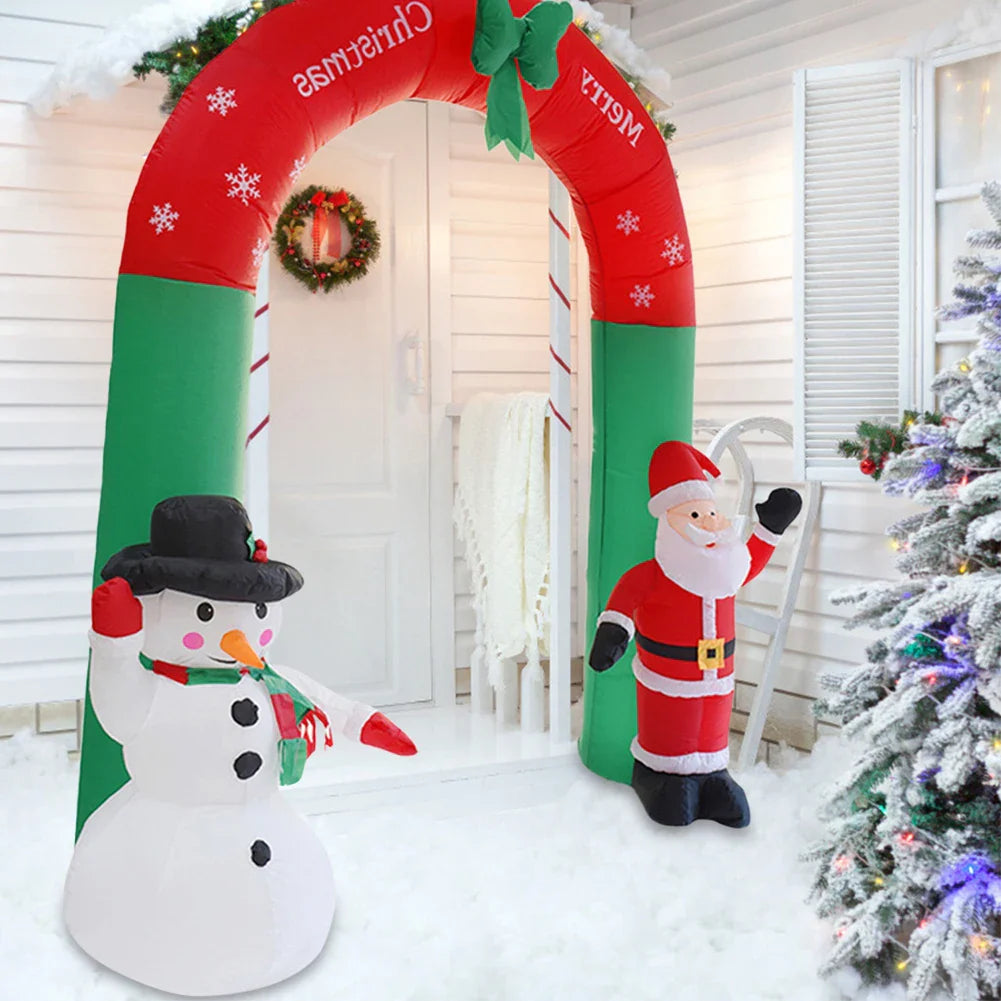 2.4M Christmas 2024 Inflatable Arch with LED Lights
