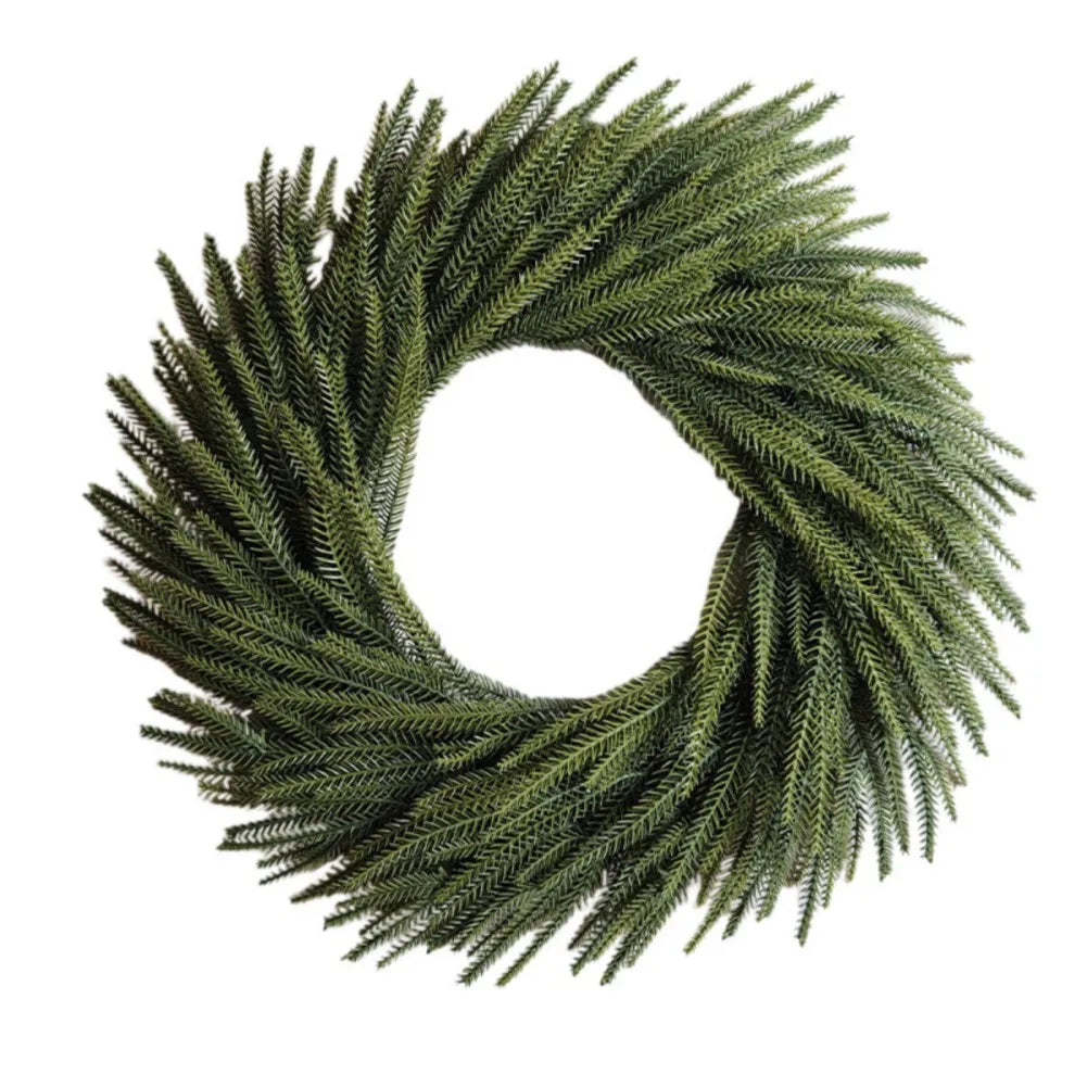 Christmas Pine Needle Garland Wreath for Door Decoration