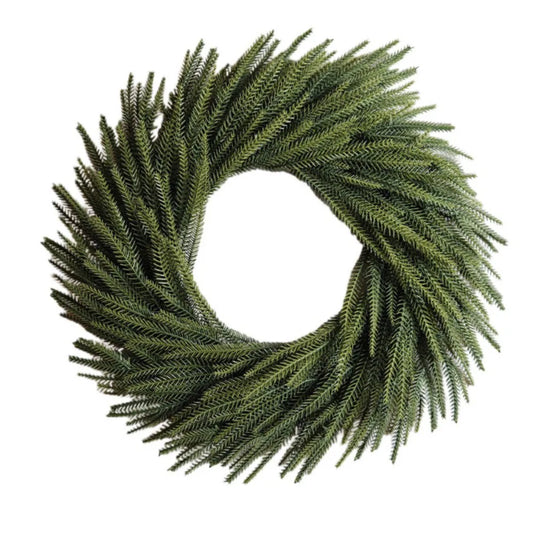 Christmas Pine Needle Garland Wreath for Door Decoration