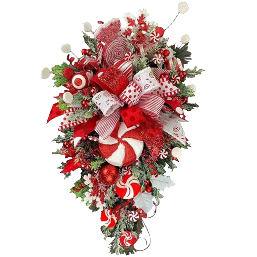 Christmas Candy Cane Swag Door Hanging Wreath