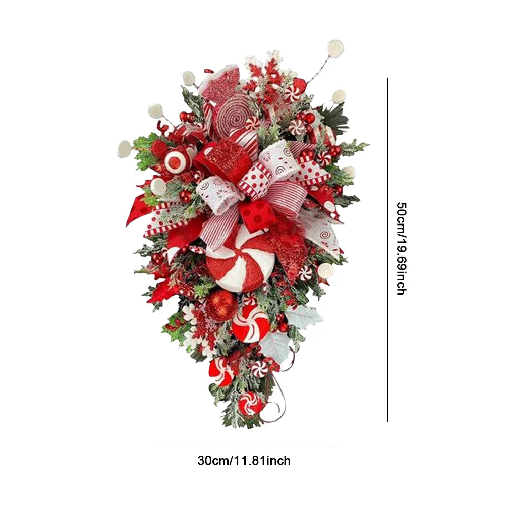 Christmas Candy Cane Swag Door Hanging Wreath