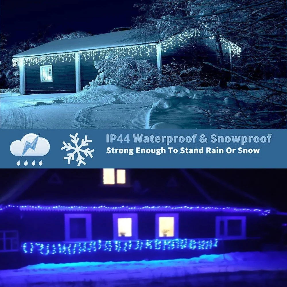 LED Icicle String Lights Christmas Curtain Garland