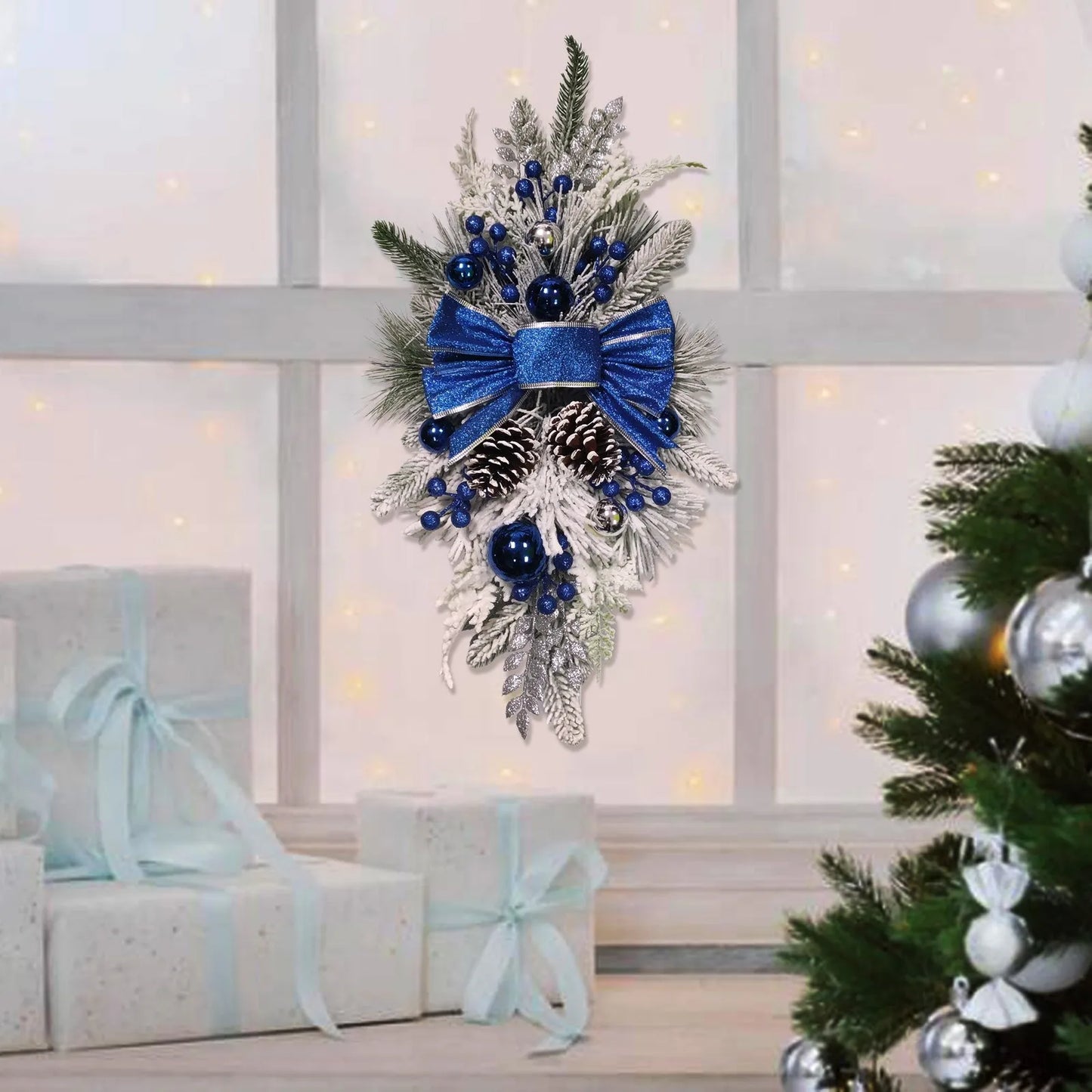 Christmas Wreath Rustic Double Pinecone Decor