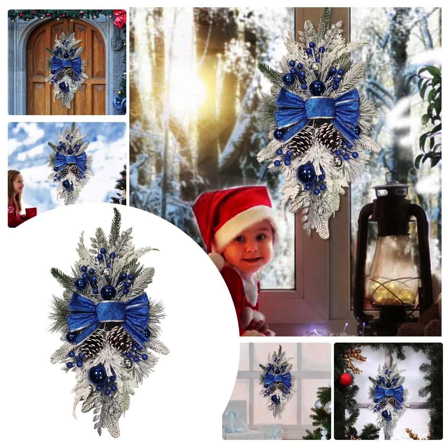 Christmas Wreath Rustic Double Pinecone Decor