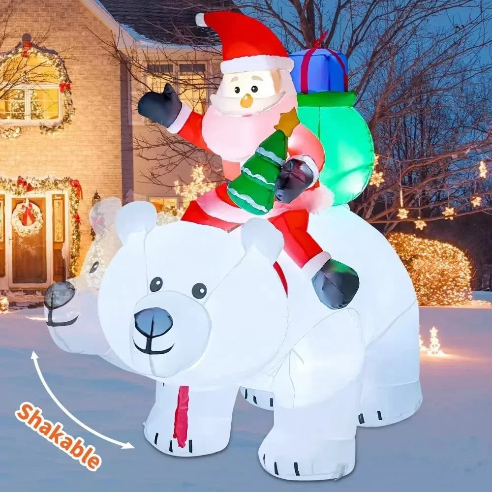 Christmas Inflatable Decoration Toy with Built-in LED Lights