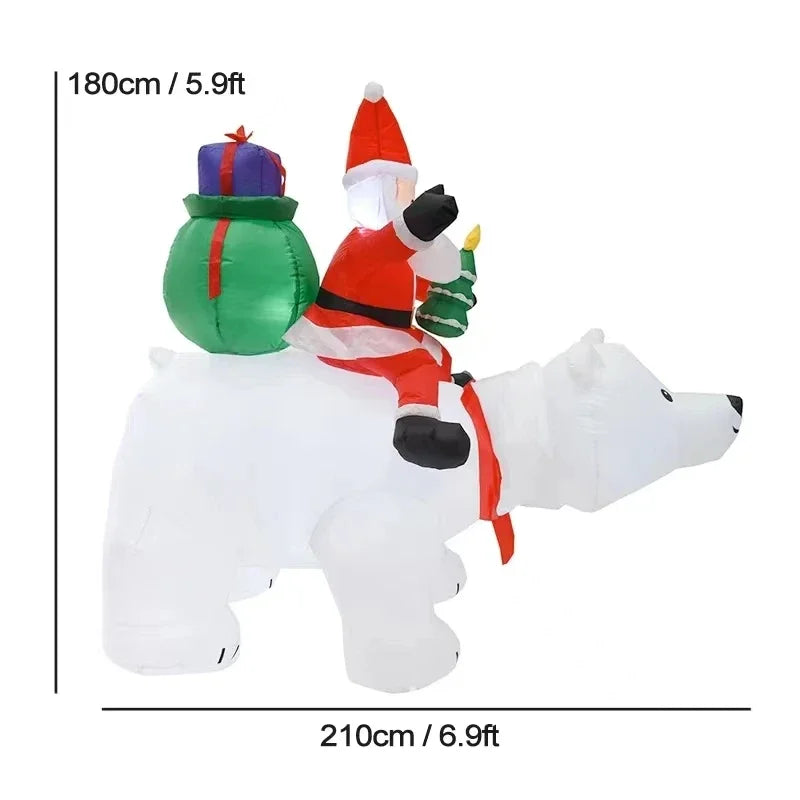 Christmas Inflatable Decoration Toy with Built-in LED Lights