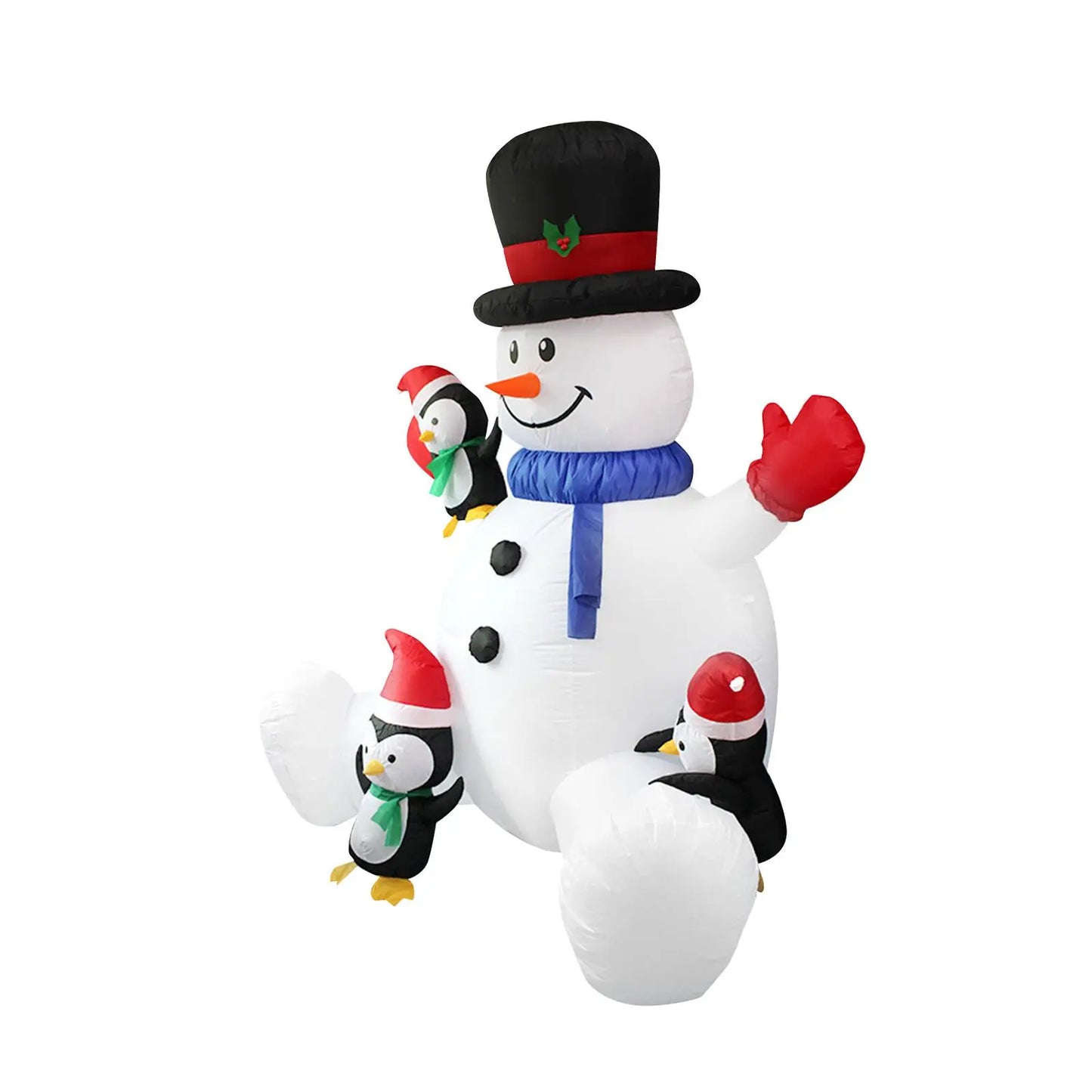 Christmas Inflatable Snowman with Cute Penguins