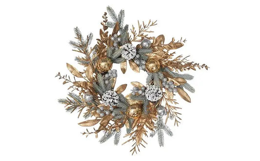 Christmas Pinecone Wreath with Greenery Garland