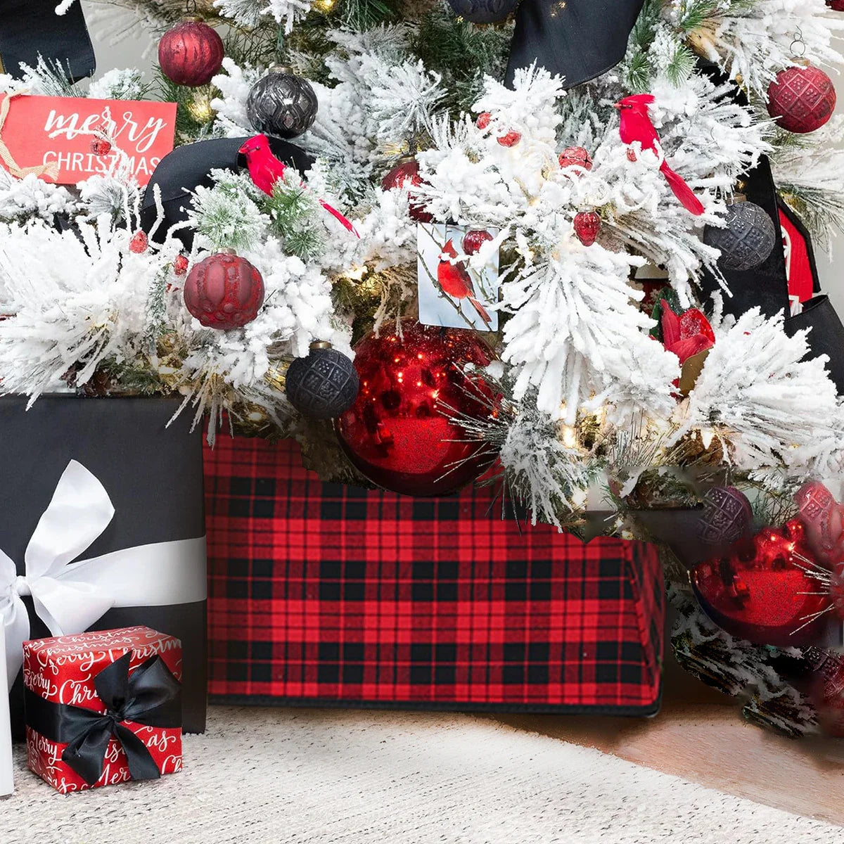 Christmas Red Lattice Tree Base Decoration