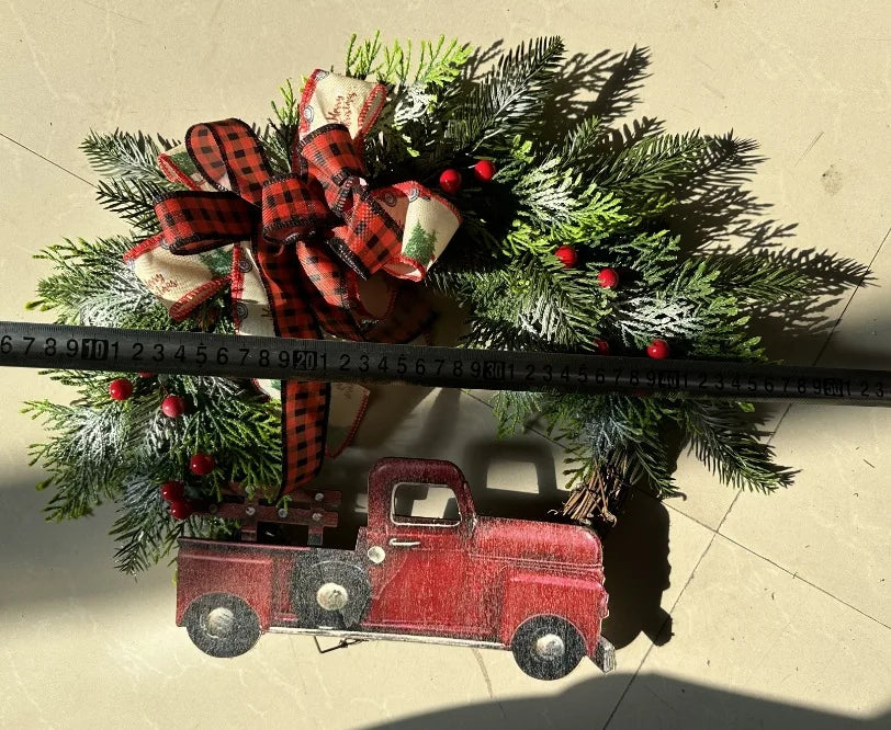 Christmas Red Truck Farmhouse Wreath