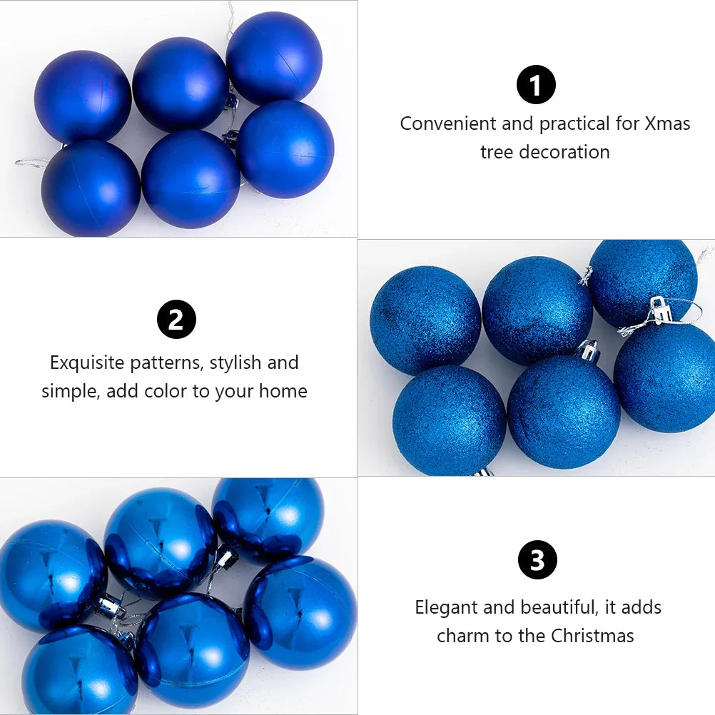 Christmas Tree Baubles - Blue (100-Piece Set)
