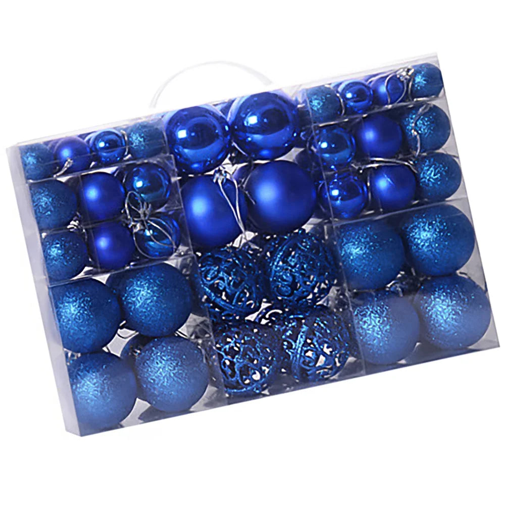 Christmas Tree Baubles - Blue (100-Piece Set)