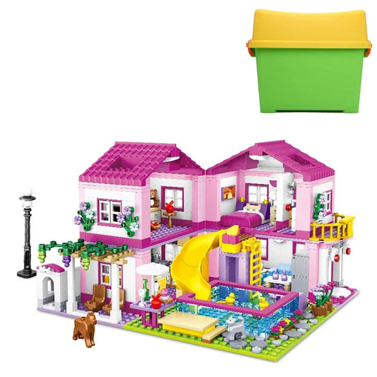 City Villa Castle Building Blocks Set with Pool