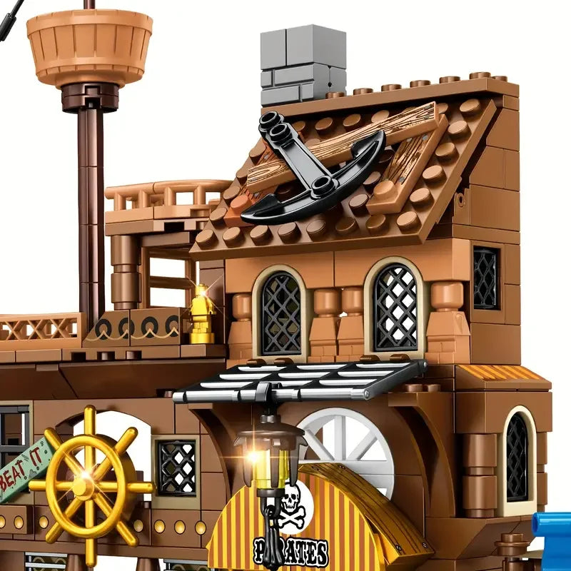 Pirate Island Fortress Building Blocks Set for Kids (675 pcs)