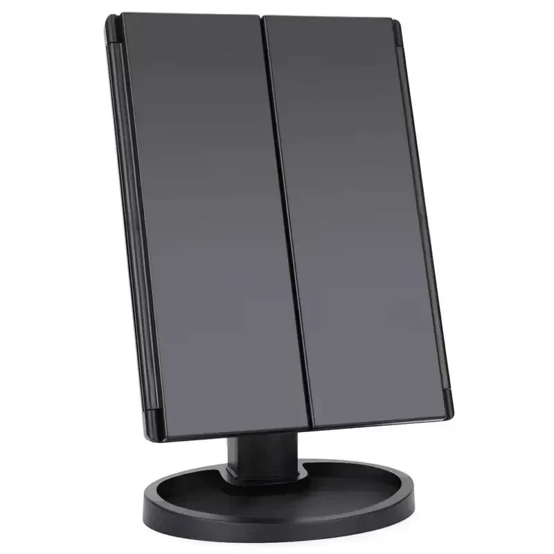 LED Lights 2X 3X Magnification Lighted Makeup Mirror, Touch Control, Trifold Makeup Mirror, Rechargeable and dimmable light