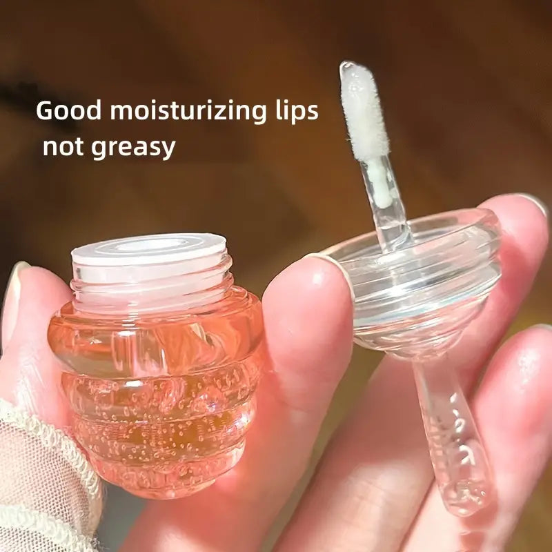 Natural Honey Moisturizing Lipstick, Honey/Peach Lip Balm Lip Gloss, Hydrating And Moisturizing, Long-lasting Lip Bigger, Fade The Lip Line, Prevention Dry And Crack