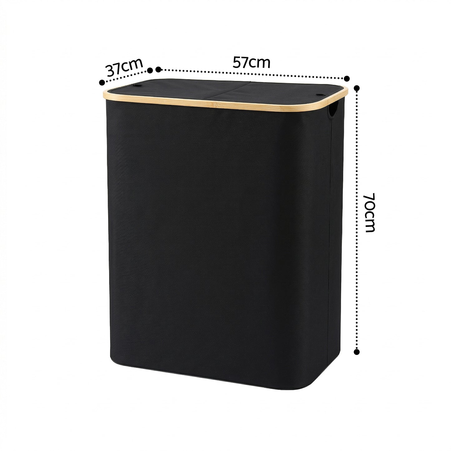 2-Section Foldable Laundry Basket with Removable Bags