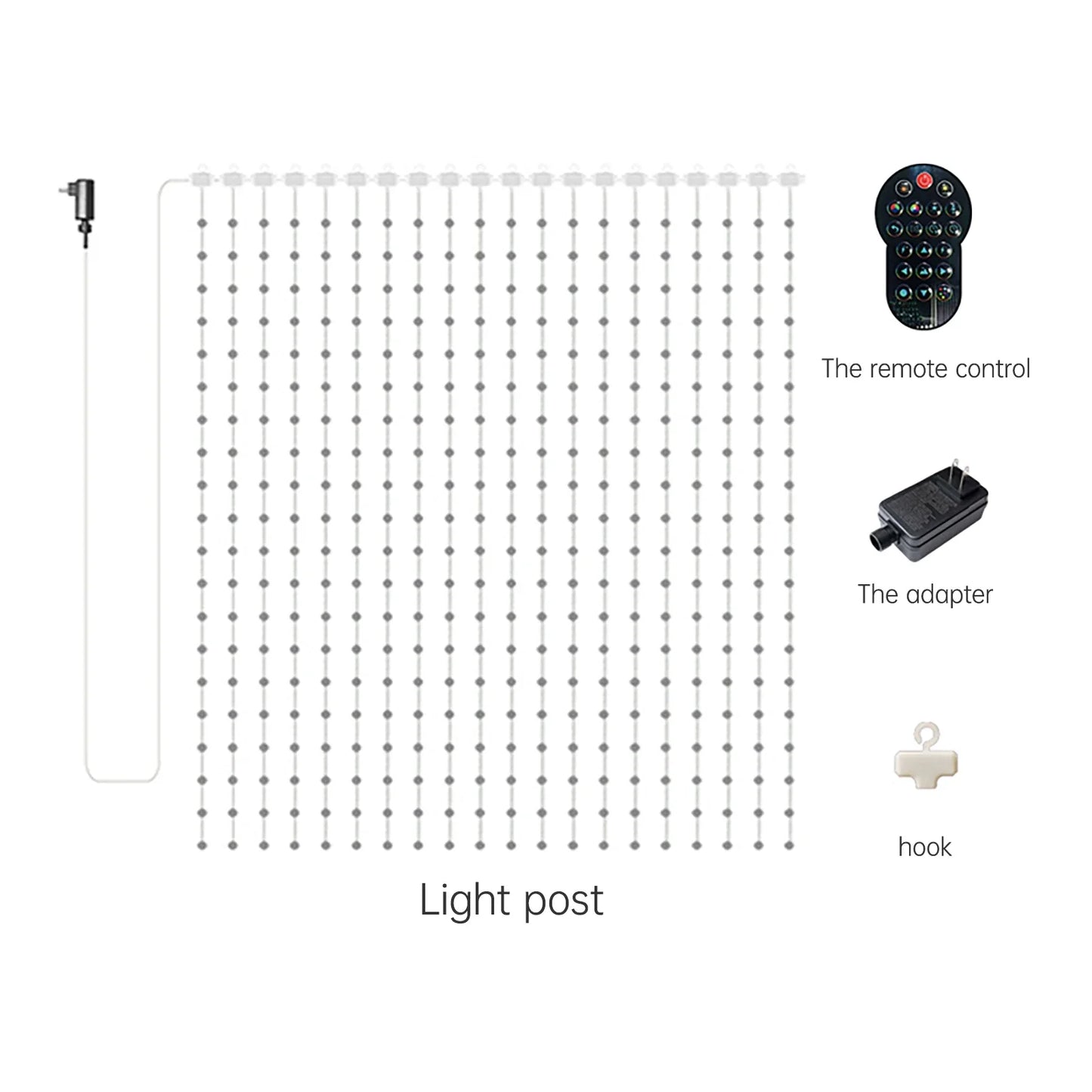 Christmas LED Curtain Lights with Bluetooth Remote Control