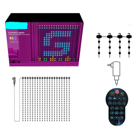 Christmas LED Curtain Lights with Bluetooth Remote Control