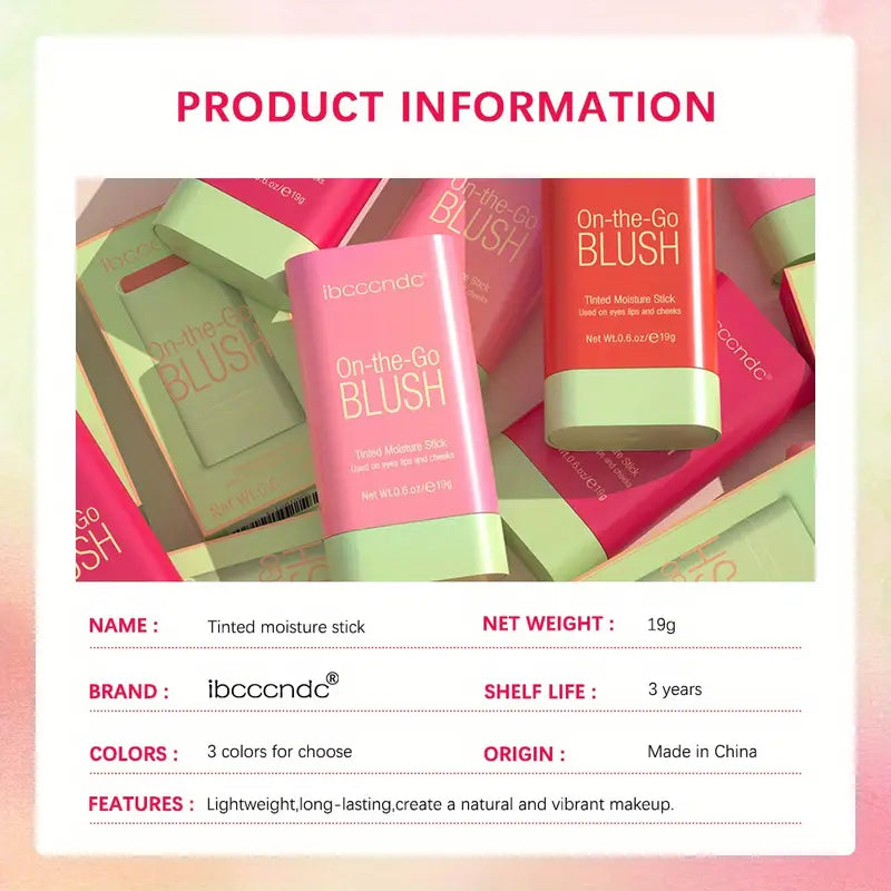 Hydrating Lip and Cheek Cream Stick - Your Natural Blush and Highlight Duo