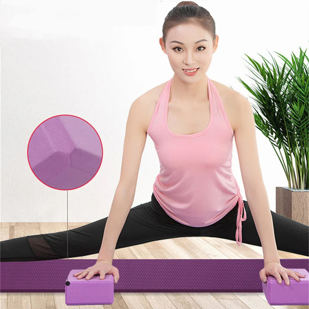2 PCS EVA Yoga Block Foam Gym Blocks (Purple)