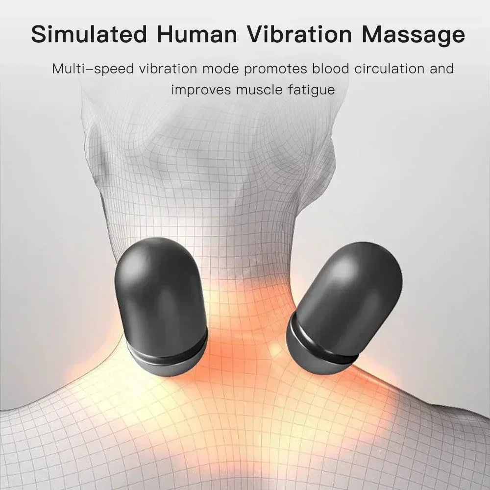 Electric Cervical Massage Pillow Heated Neck & Spine Support Grey