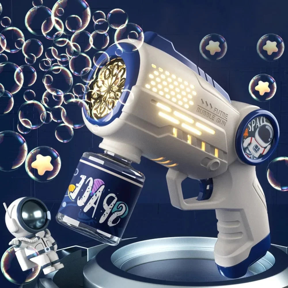 Astronaut Bubble Machine Gun with Lights for Kids
