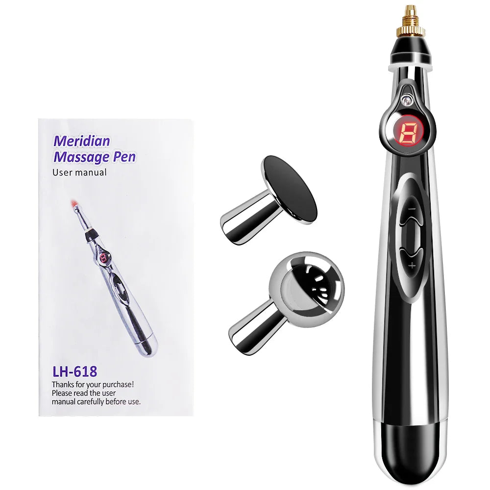 Electrical Pulse Meridian Energy Pen Acupuncture & EMS Silver
