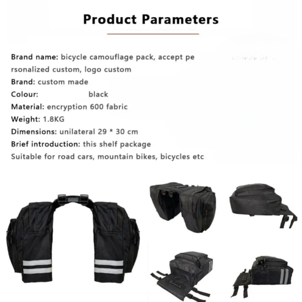 25L Canvas Carrier Bag Rear Rack Trunk Bike Luggage Back Seat