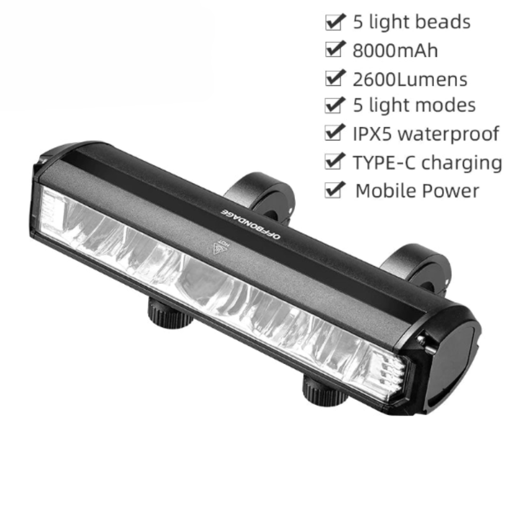 Bicycle Light Front 2600 Lumen USB Rechargeable Waterproof