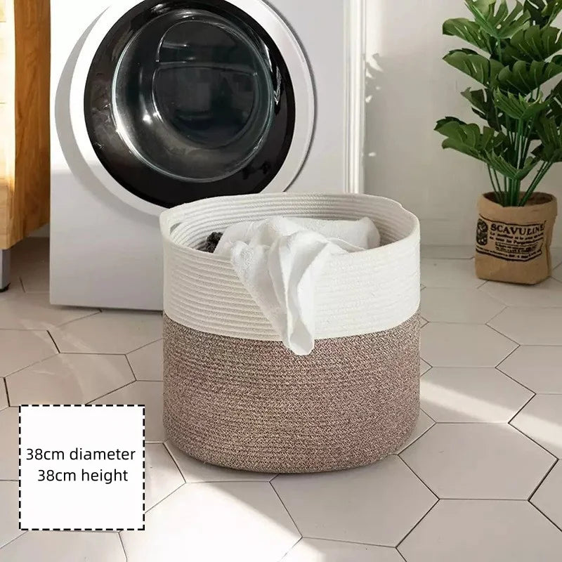 Extra Large Woven Cotton Rope Storage Basket
