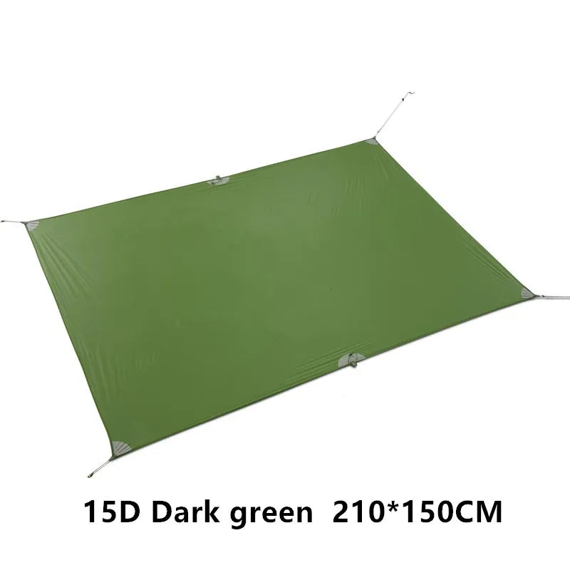 Ultralight Camping Tarp Sun Shelter 15D Nylon (Green)