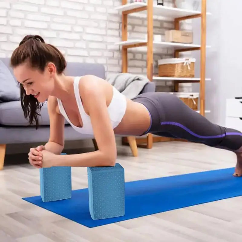 Anti-Slip Foam Yoga Blocks for Gym Training (Blue)