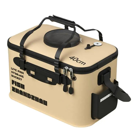 Folding Live Fish Bucket with Portable EVA Water Tank