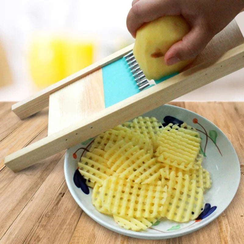 Stainless Steel Fries Grid Cutter – Wavy Potato Chopper