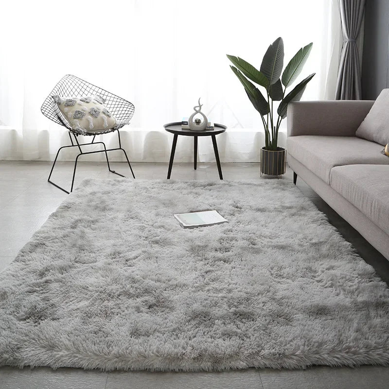 Plush Gray Carpet for Living Room