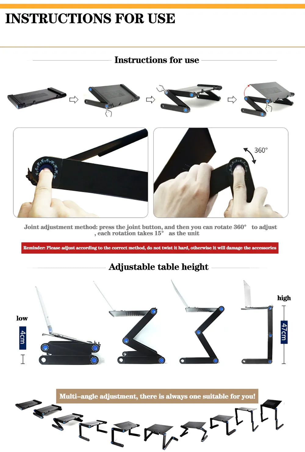 Adjustable Laptop Desk Stand Portable