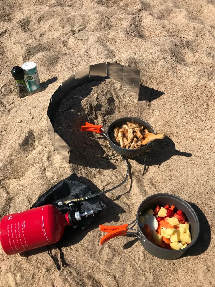 1000ml Dual-Fuel Gasoline Gas Stove Silver