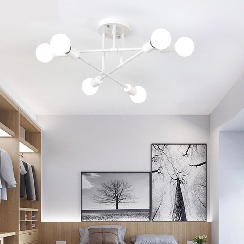 Modern Long Pole Rotating Ceiling Lamp