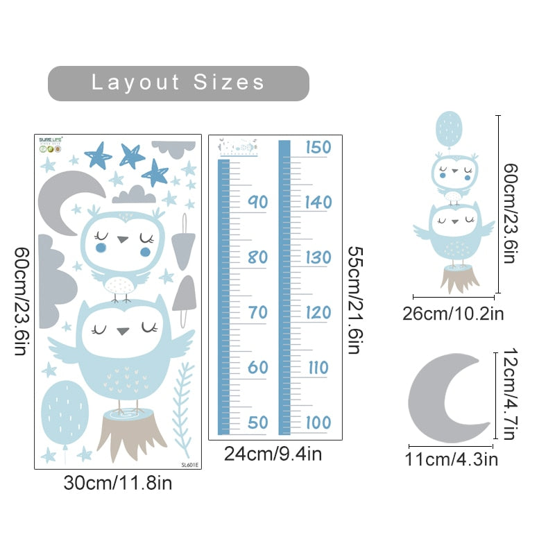 Baby Height Measurement Lion Animals Wall Sticker
