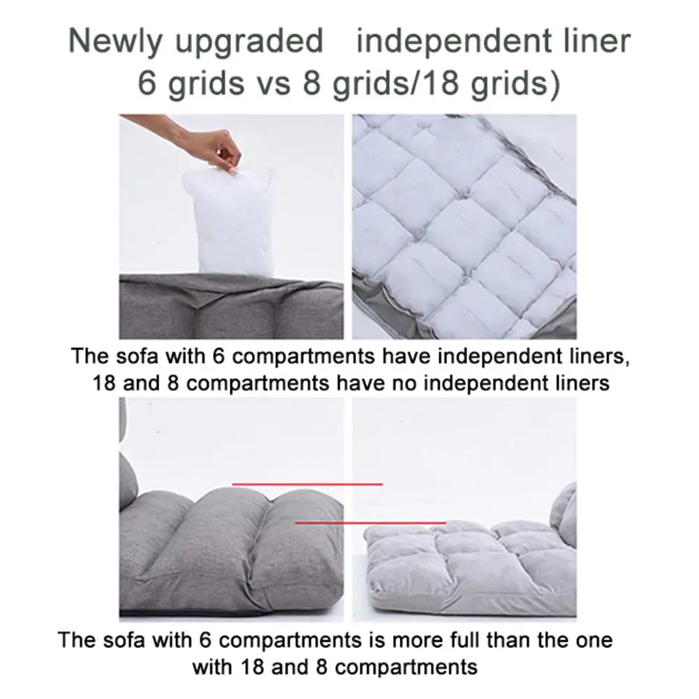 Adjustable Floor Gaming Sofa Chair - Padded Lounger with Back Support