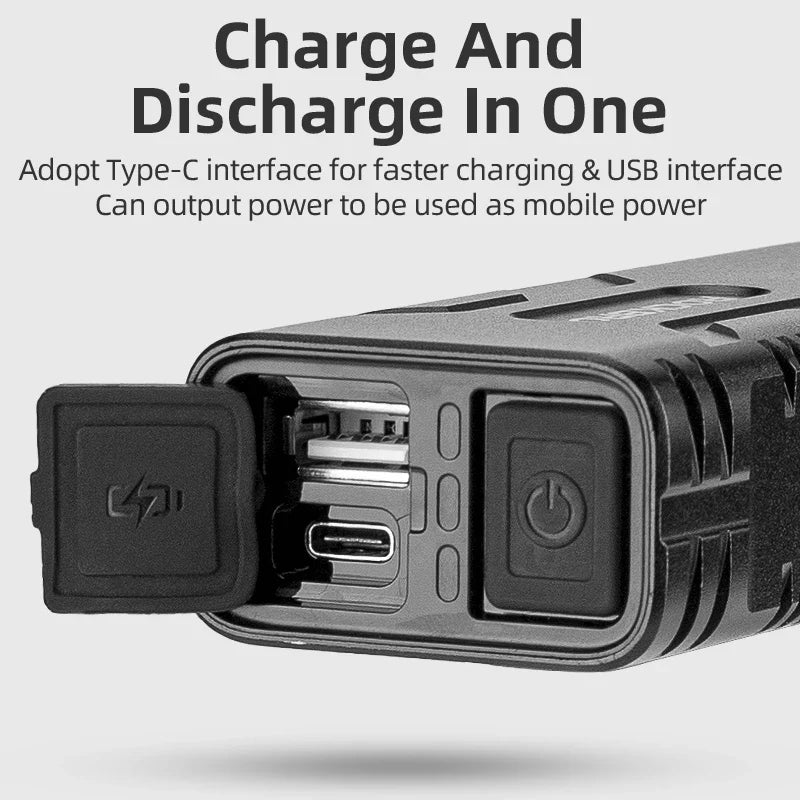 850LM LED Bike Light Super Bright USB-C Headlamp Black