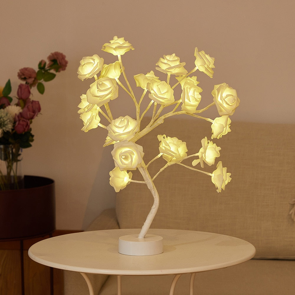 Table Lamp Rose Flower Tree