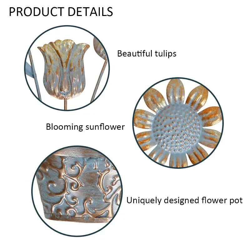 LIFFY Handcrafted Metal Flower Wall Art: Elegance for Your Home