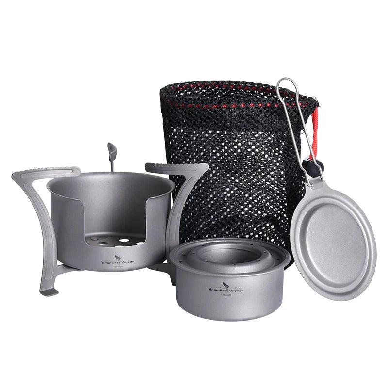 Titanium Multi-Fuel Camping Stove Grey
