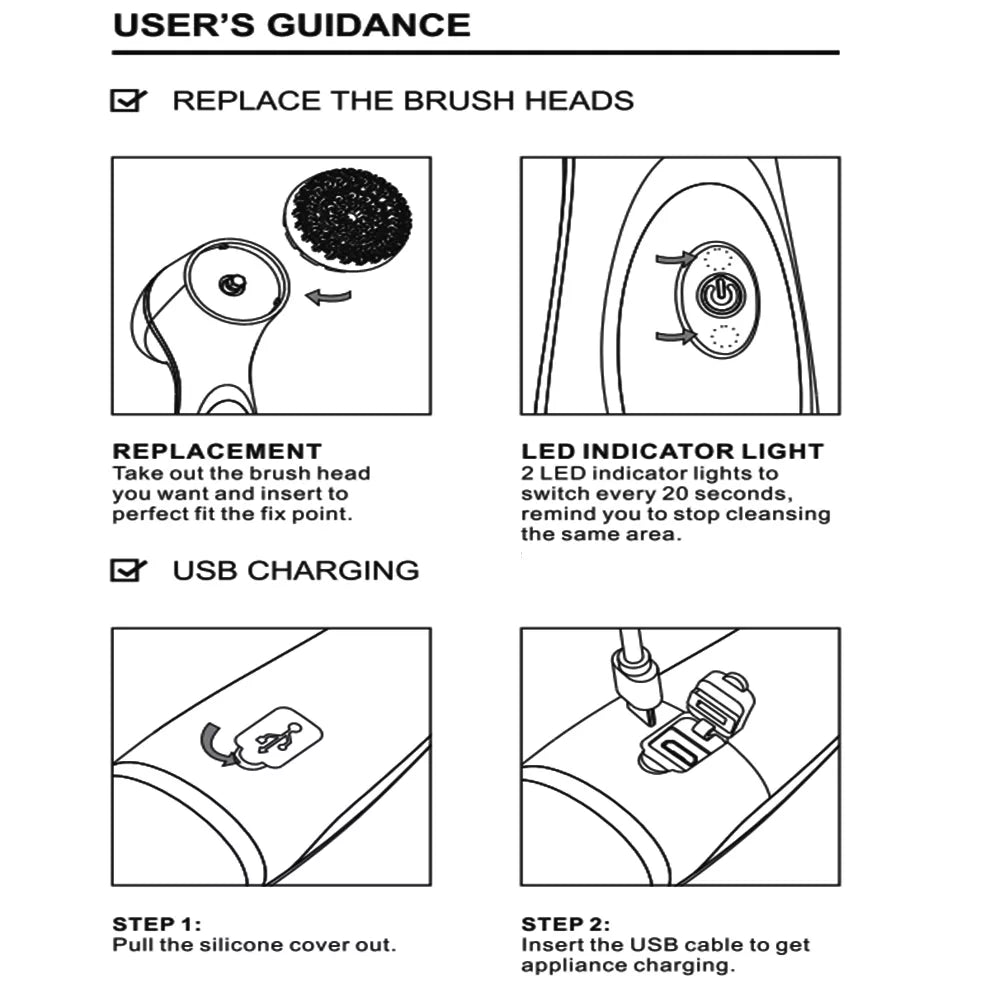 Sonic Nu Face Spin Brush Set - Galvanic Facial Spa