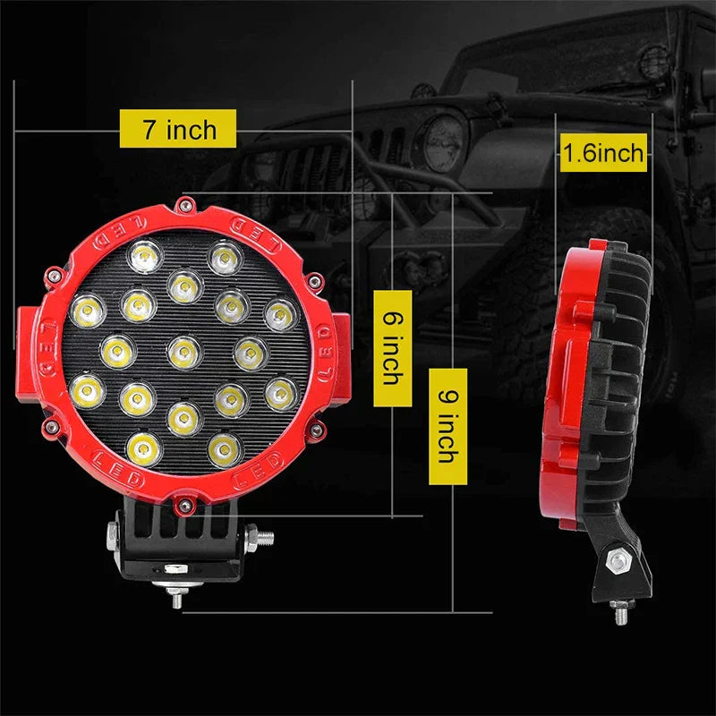 7-inch LED Light Bar 51W - 4x4 Off-Road Accessories