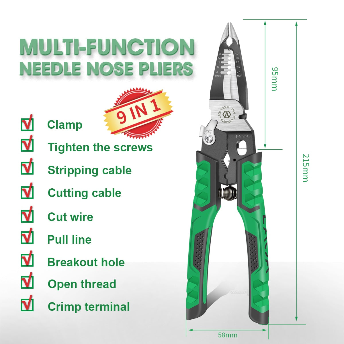 Multifunctional Electrician Long Nose Pliers
