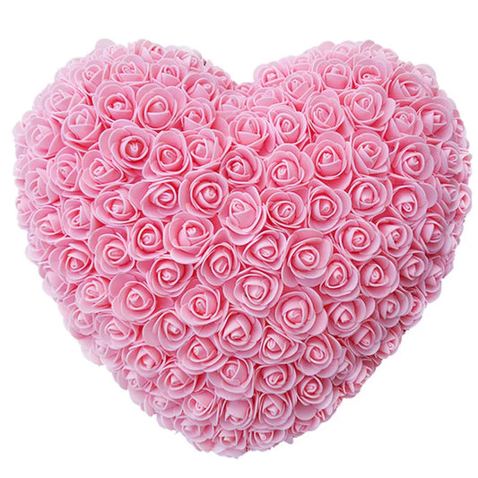 25cm Heart-Shaped Artificial Pink Rose - Symbol of Love